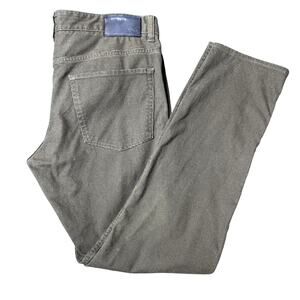 BOSS Hugo Boss Brown Micro-Patterned Stretch Cotton Pants - Slim Fit Size 36x32